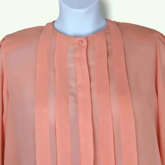 Vintage Diane Von Furstenberg Long Sleeve Pleated Blouse - Picture 2 of 6